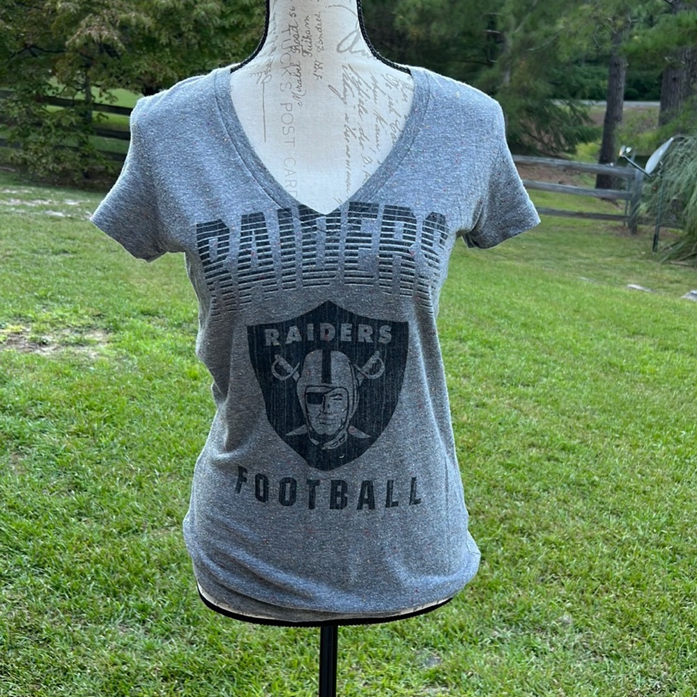 Official NFL Team Apparel Las Vegas Raiders football v-neck Women’s tshirt